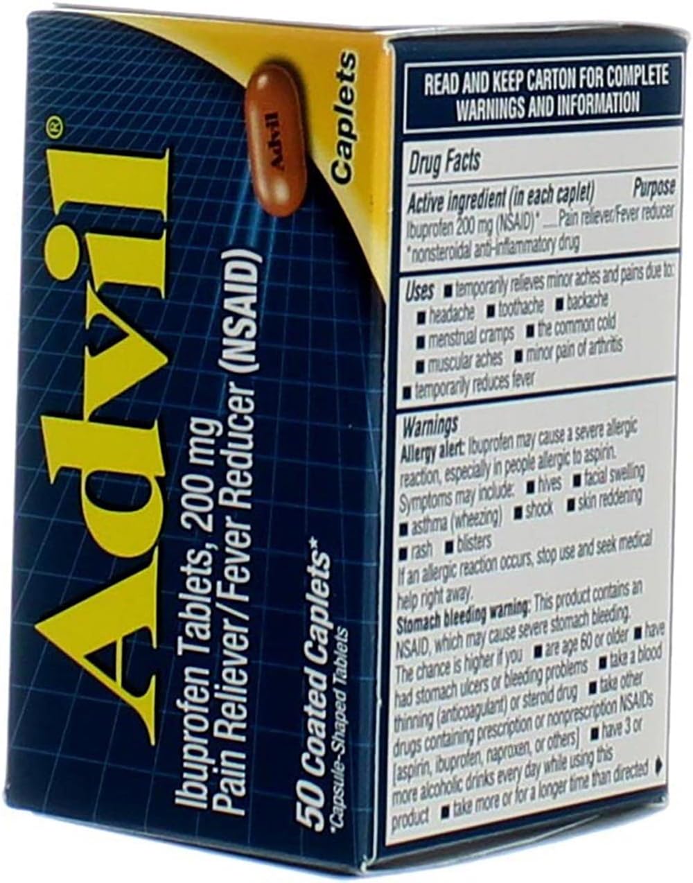 Advil Caplets 50 Ct (12 Pack)