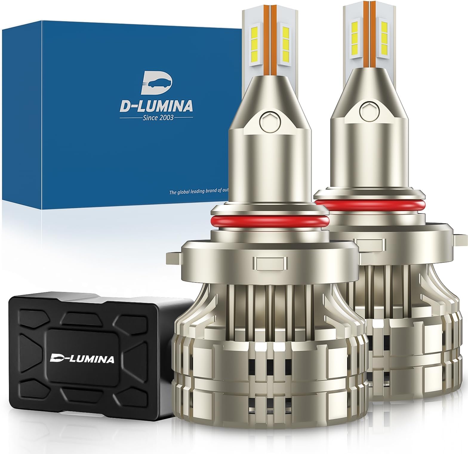 D-Lumina 9012/HIR2 LED Headlight Bulb Projector Canbus Error Free 120W 20000LM Auto Car Lamp Lights Conversion Bulb Light 6000K white,Standard beam for headlight with lens - Pack of 2