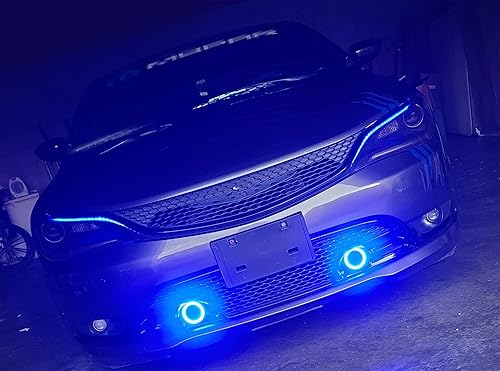 Miniatura 4 de iJDMTOY Un par de 40-SMD LED Halo Ring Ultra Blue 40-SMD - Ojos de ángel para personalización de luz antiniebla o reacondicionamiento de faros