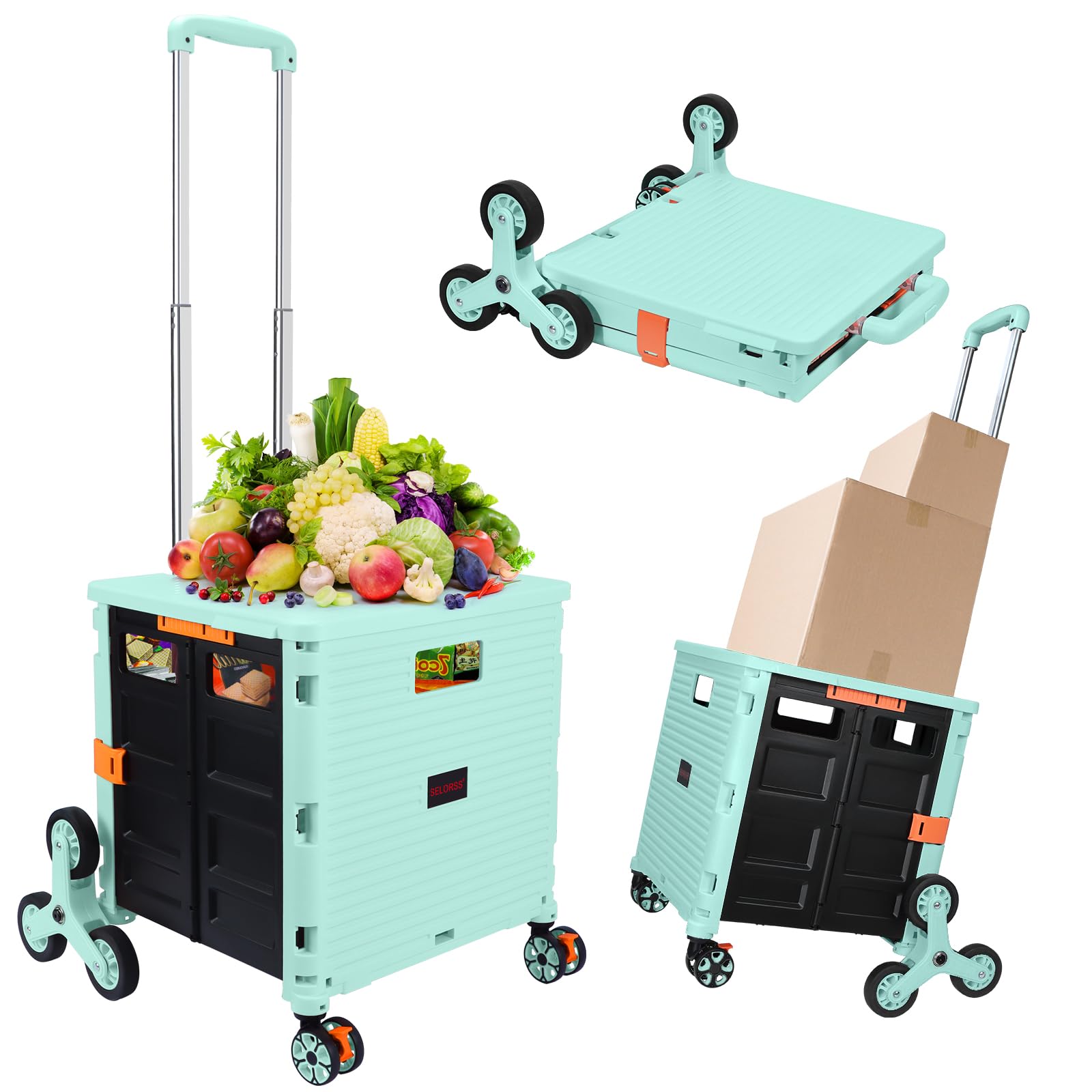 Amazon.com: SELORSS Foldable Utility Cart Collapsible Crate