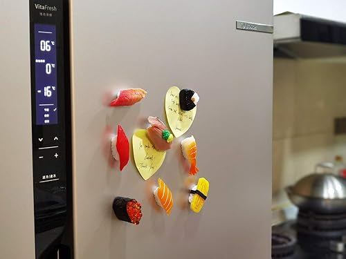 Miniatura 4 de 8 imanes para refrigerador estilo sushi japonés, lindos imanes de refrigerador para pizarra y el hogar, calcomanías magnéticas, juego de simulación