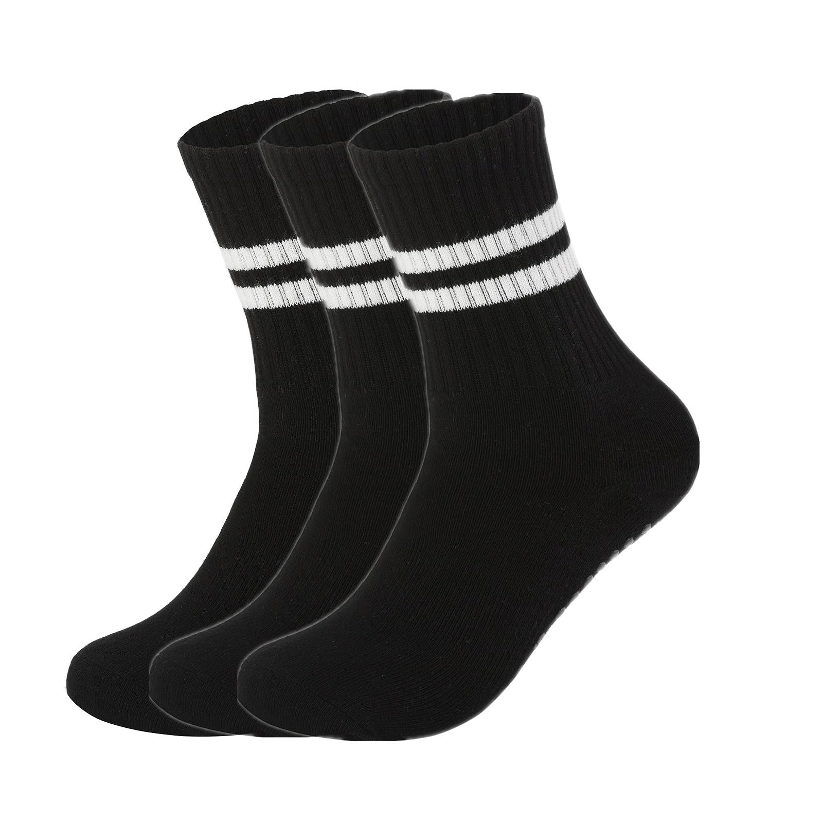 Flydo Pilates Grippy Socks with Grips for Women Yoga Non Slip Long Socks for Pure Barre, Ballet,Dance Workout 2-5 Pack