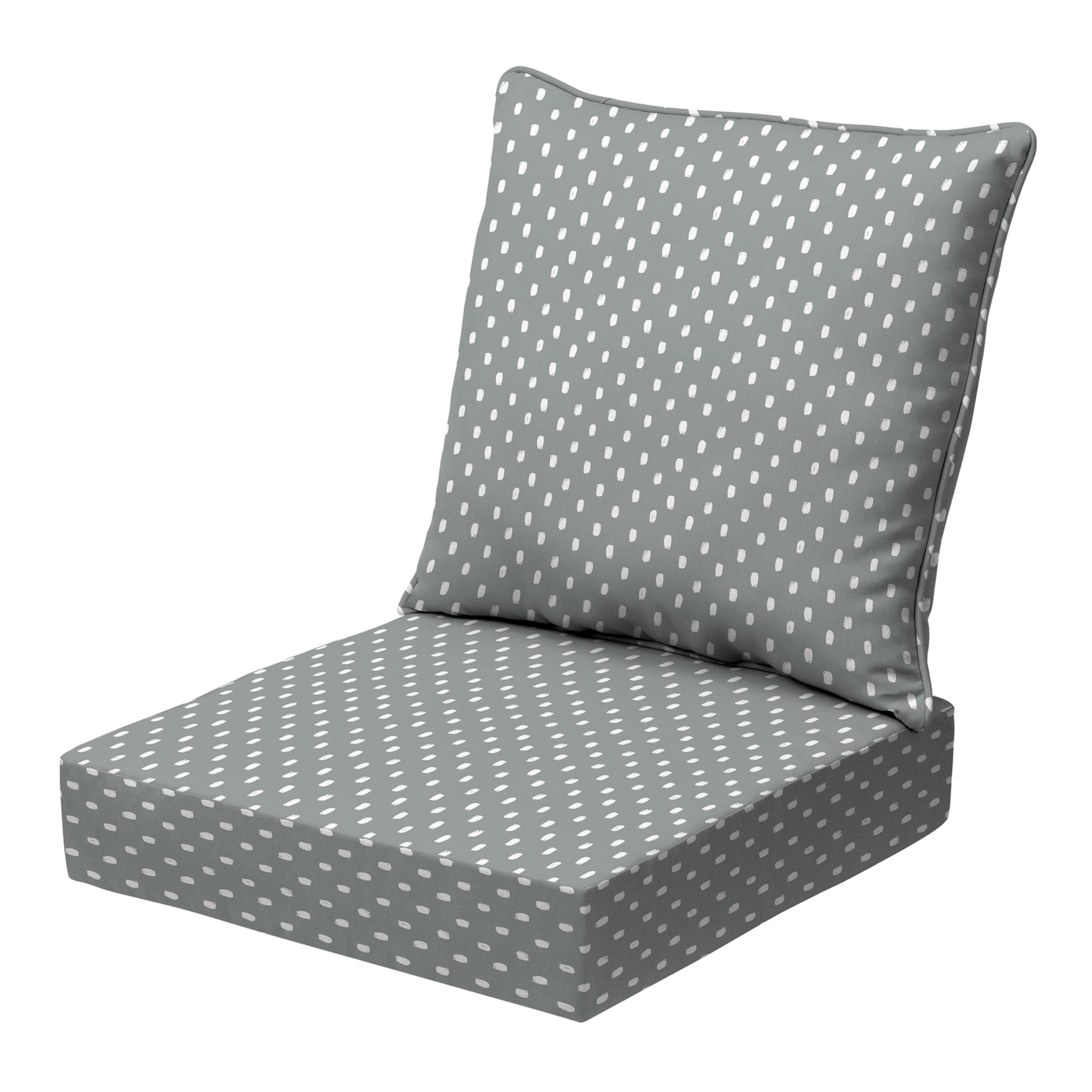 Arden earthFIBER Outdoor Deep Seat Cushion Set, 24 x 24, Rain-Proof, Fade Resistant, Deep Seat Bottom and Back Cushion for Chair, Sofa Stone Grey Dot — image 1