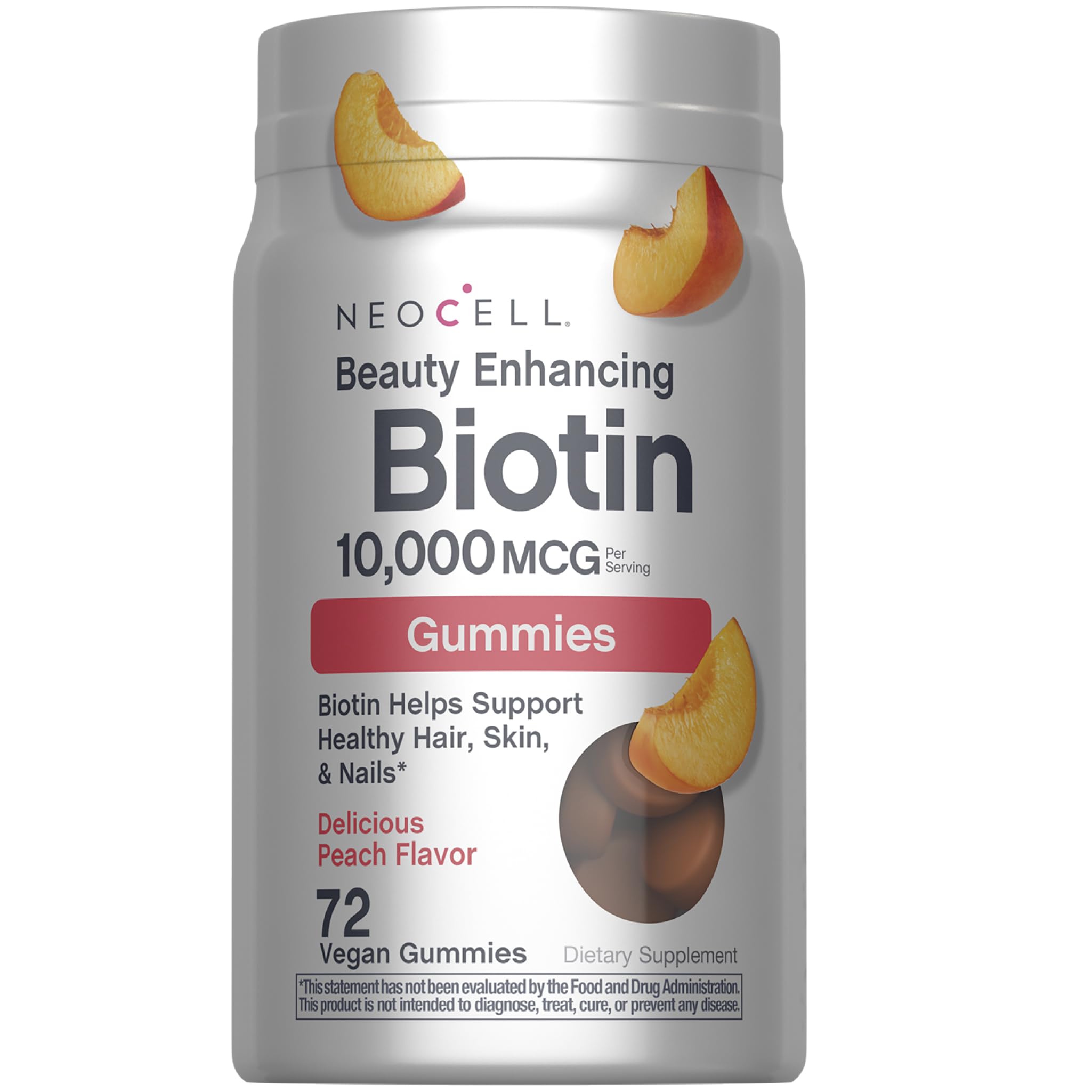 NeoCell biotin 10000mcg Gummies | 72 Count | Beauty Enhancing Supplement