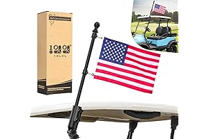 10L0L Golf Cart Flag Holder, Heavy Duty Golf Flag Pole Kit for Golf Carts