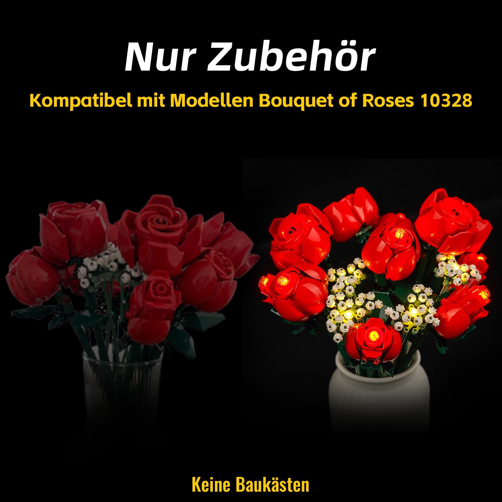 BrickBling 10328 LED Rose Bouquet Lights Set Decorative Lighting for Artificial Flowers and Valentine's Day - Image 2