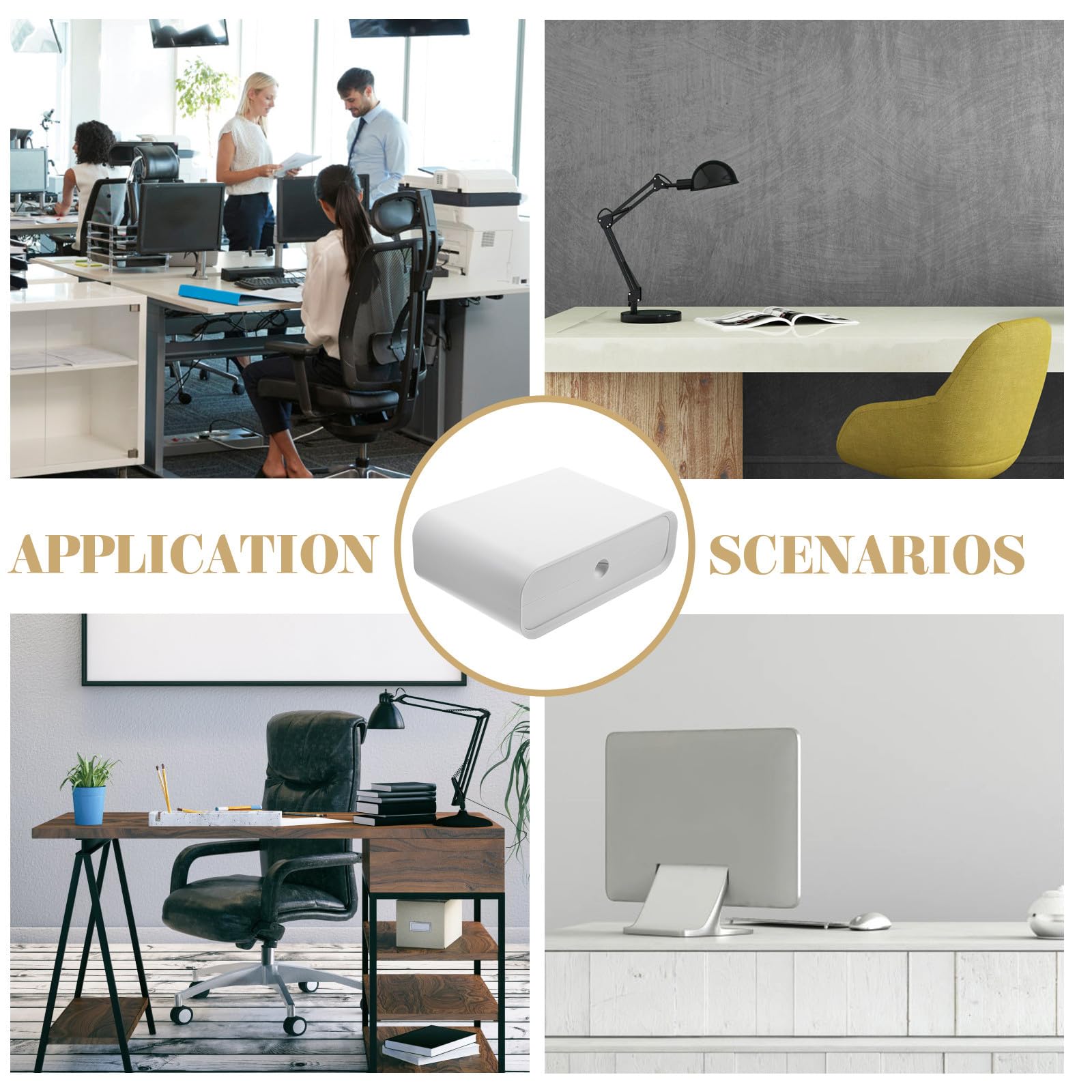 Convertitore per Scrivania in Piedi Supporto per Monitor e Laptop, Rialzo Divisori per Organizzare Accessori, Adatto a Postazioni Ufficio e Smart Working
