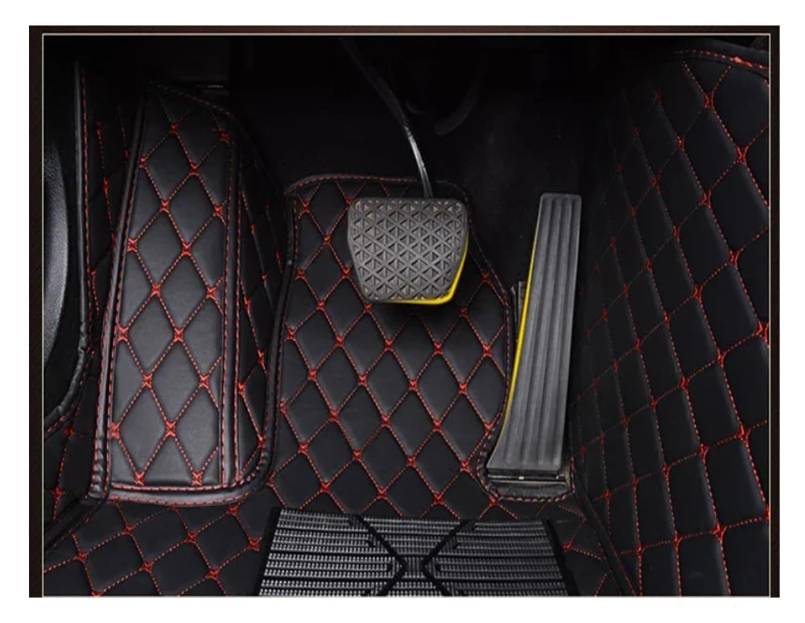 Tapisets de Voiture Tapis Sol Intérieur Voiture en Cuir Imperméable, pour Ford pour F150 4 Portes 2011 2012 2013 2014 2015 2016 2017 2018 2021(3 pc Black Yellow)