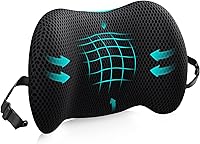 Vista 1 de Almohada de apoyo lumbar para silla de oficina, coche, almohada lumbar para aliviar el dolor de espalda baja, cojín de espuma viscoelástica