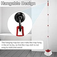 Vista 8 de Reemplazo del mango de trapeador giratorio de 4 secciones, (30 a 58 pulgadas), mango de acero inoxidable fácil de instalar, resistente a