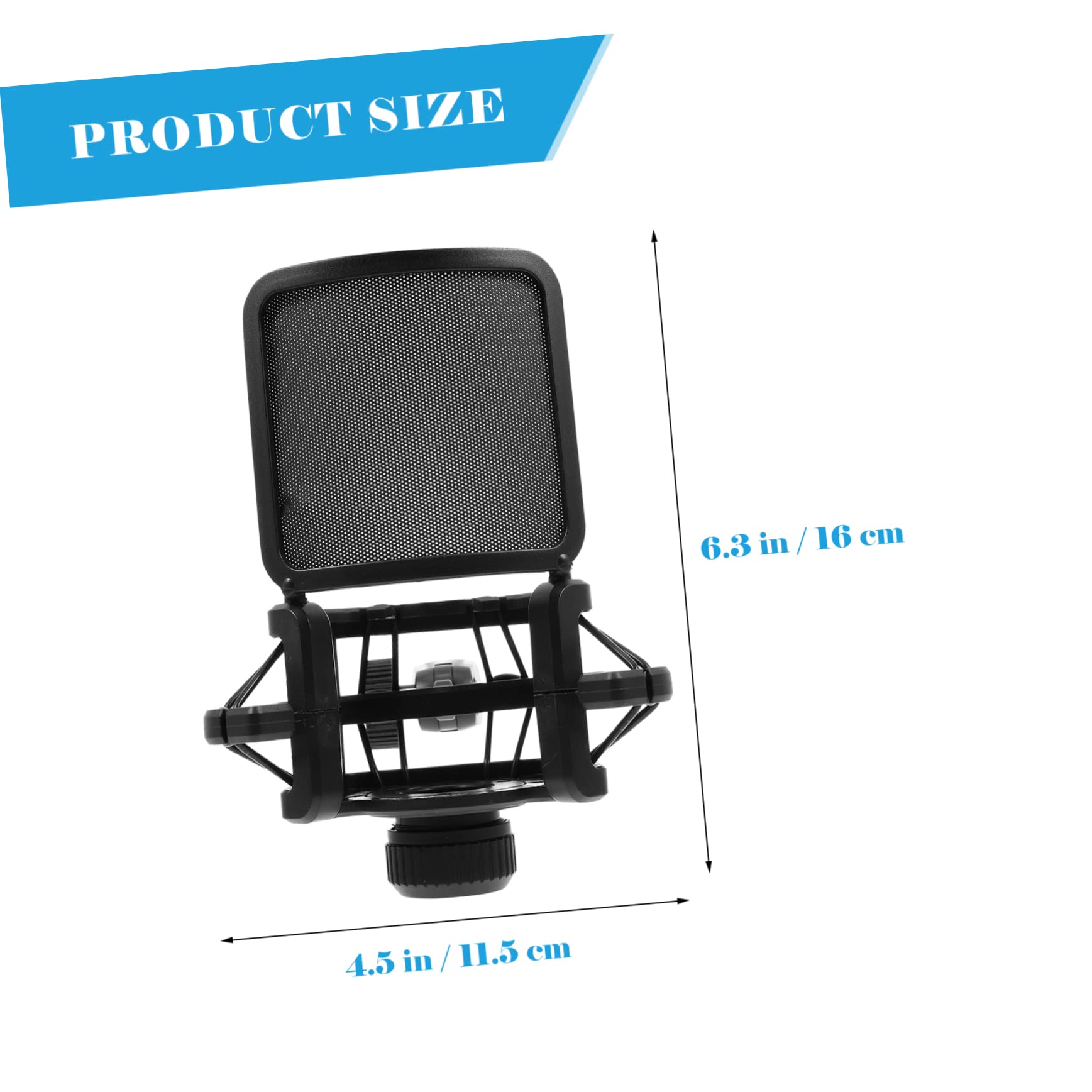 ifundom 1 Set Microphone Shockmount Stand with Shield Filter Mic Shield for Improved Sound Quality Vibration Holder for Recording and Broadcasting Design