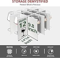 Vista 3 de homyfort 2 Pack Stemware Storage Cases, Wine Glass Storage Box with Dividers, China Crystal Glass Storage Containers Organizer for 24 Glassware Grey