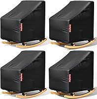 Vista 1 de Paquete de 4 fundas para sillas de patio, fundas para muebles de exterior con tira impermeable, se adapta como funda de asiento profundo de césped