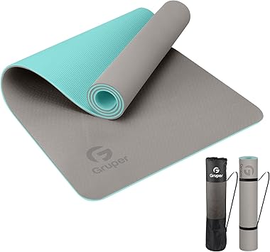 Gruper Yoga Mat Non Slip, Eco Friendly Exercise Mat with Carrying Strap