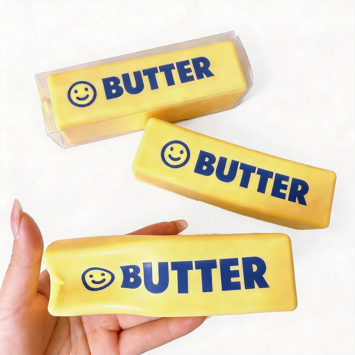 Butter Squishy,Butter Squishy Toy,Taba Squishy Slow Rising Squishy Toy, Realistic Butter Stick Stress Relief Fidget Toy, Soft PU Material Squeeze Ball for Anxiety, Office School Gift (1pc)