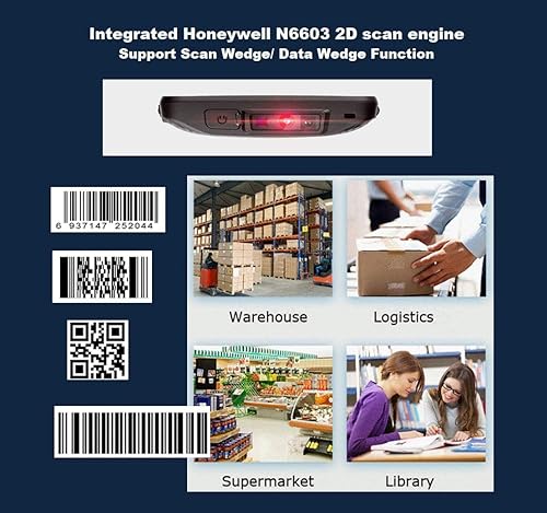 Miniatura 4 de Resistente 4G LTE Android Escáner de código de barras con agarre de pistola computadora portátil de 5 pulgadas con Honeywell N6603 1D 2D lector de
