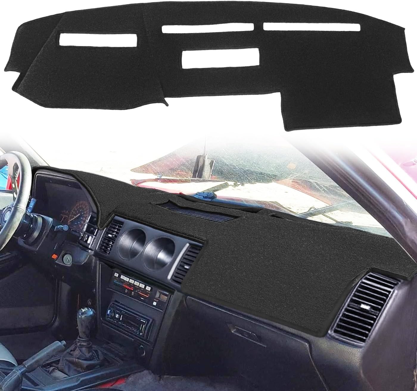 Dash Cover Mat Custom Fit for Nissan 300ZX Dashboard Cover Cap Pad Carpet Protector F247 (Black)
