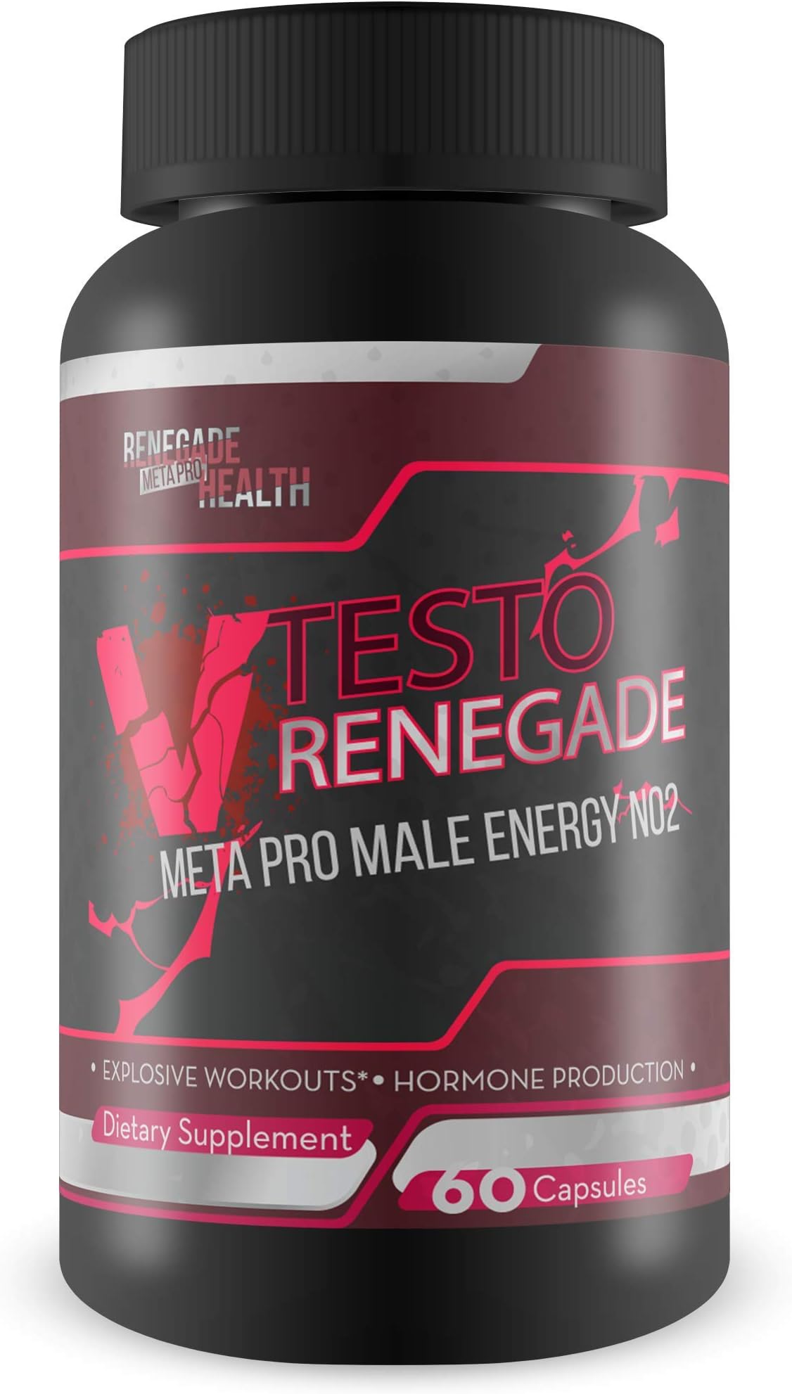V Testo Renegade Meta Pro - Male Energy - N02 Pills - Help Natural testo Production and Workout Performance with This Nitric Oxide Booster Male Energy Hybrid Formula - Made to Boost Energy and testo