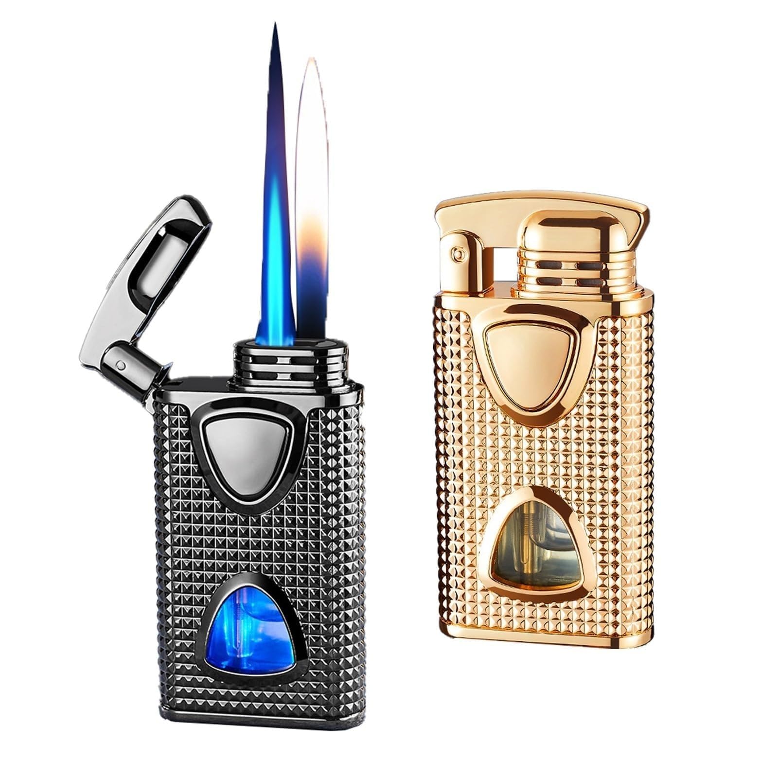 Briquet vintage double flamme pour un allumage stable et rapide