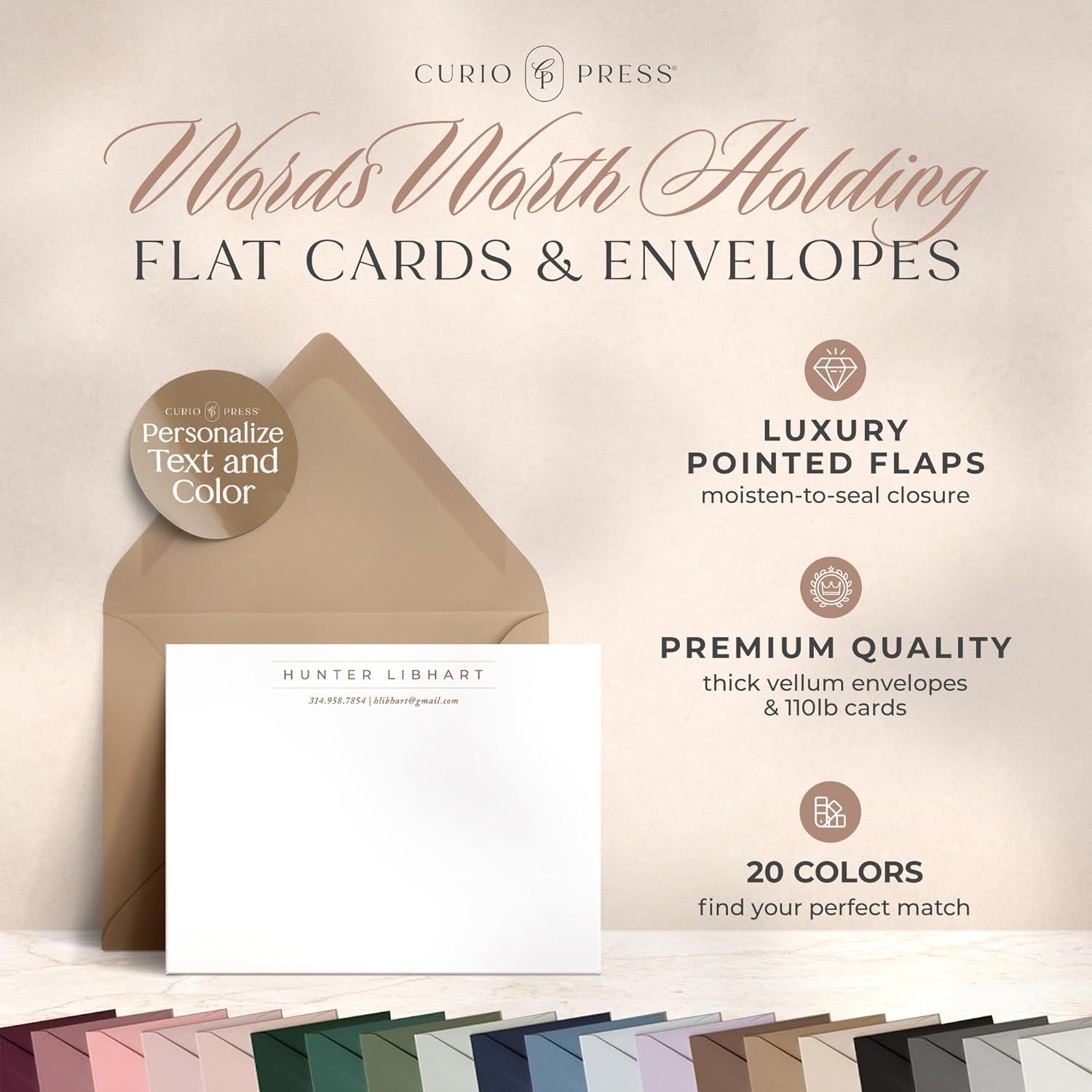 Personalized Stationery Note Cards with Envelopes, Printed Flat Card with Custom Note Cards Name and Contact Info, Personalized Stationery for Men Custom Card, Custom Gift Idea - Parallel Flat