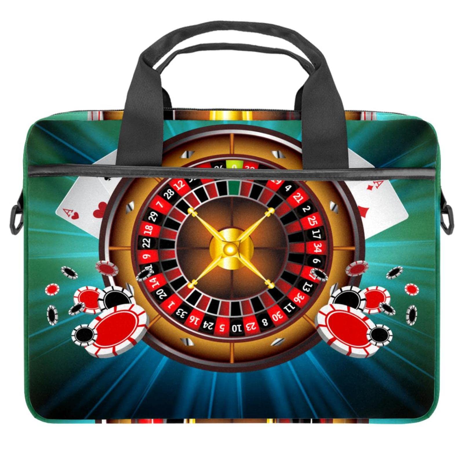 Funda de hombro para ordenador de 13 a 14.5 pulgadas con diseño de casino multicolor 7