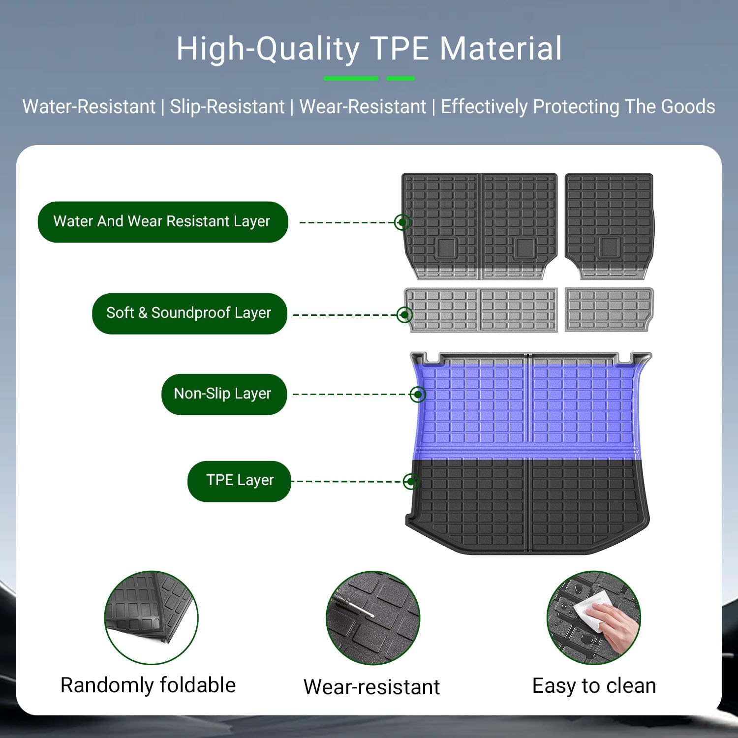 Trunk Mat Backrest Mat Compatible with 2011-2021 Jeep Grand Cherokee Cargo Liners Back Seat Protector Replacement for 2011-2021 Jeep Grand Cherokee Accessories (Rear Trunk Mat+Backrest Mat)