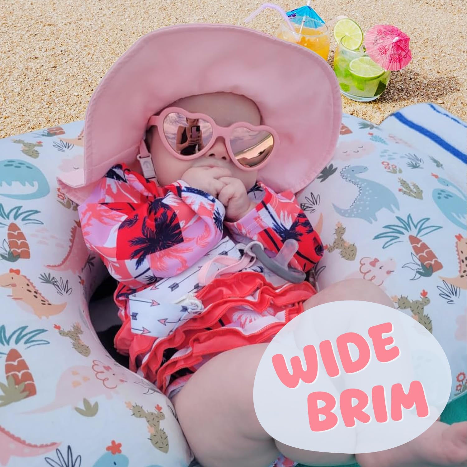 Snapklik.com : Baby Sun Hat Toddler Girl Beach Hat Adjustable Outdoor ...