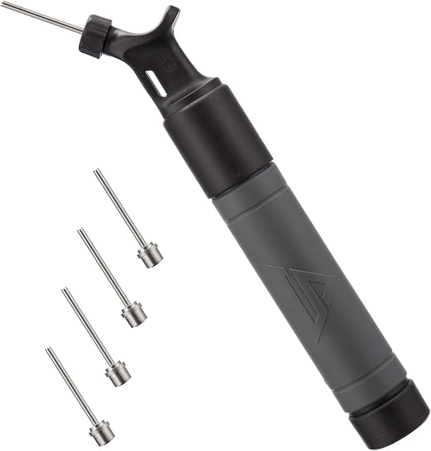 Sports Stable Ball Pump with 5 Needles. Dual Action Air Pump for Your Football, Rugby Ball, Volleyball, Basketball, Handball and Other Inflatable Balls