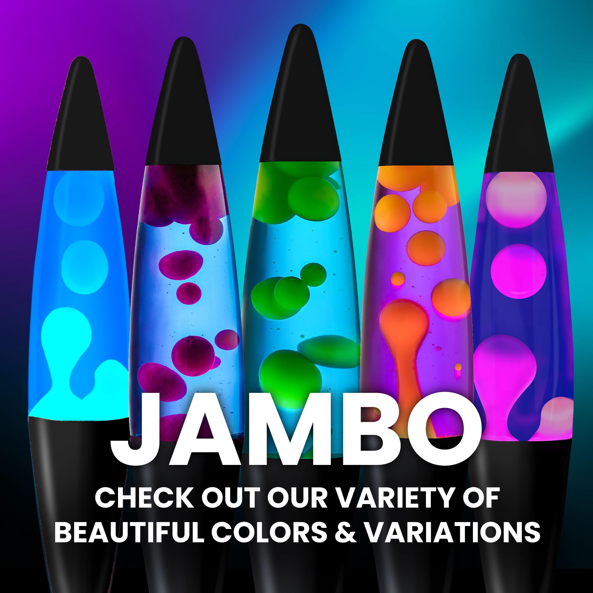JAMBO 16" Beautiful Lamp- Blue with Yellow/Green Wax, Relaxing Liquid Lamp for Living Room Office Bedroom Adults Teens Kids, Magma Light, Night Light Nightlight, Home Decor