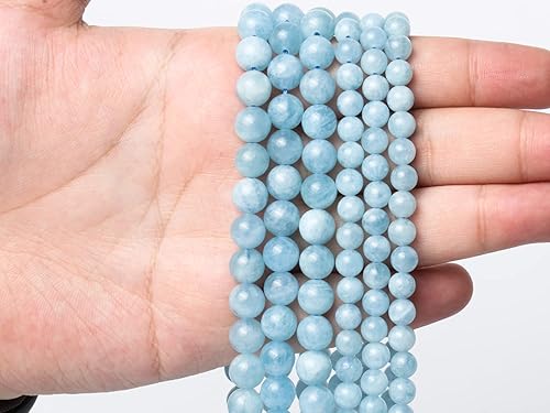 Miniatura 4 de Song Xi 60 cuentas naturales de grado A+ de 0.236 pulgadas (0.236 in), cuentas redondas sueltas para hacer pulseras y joyas (piedra luna)