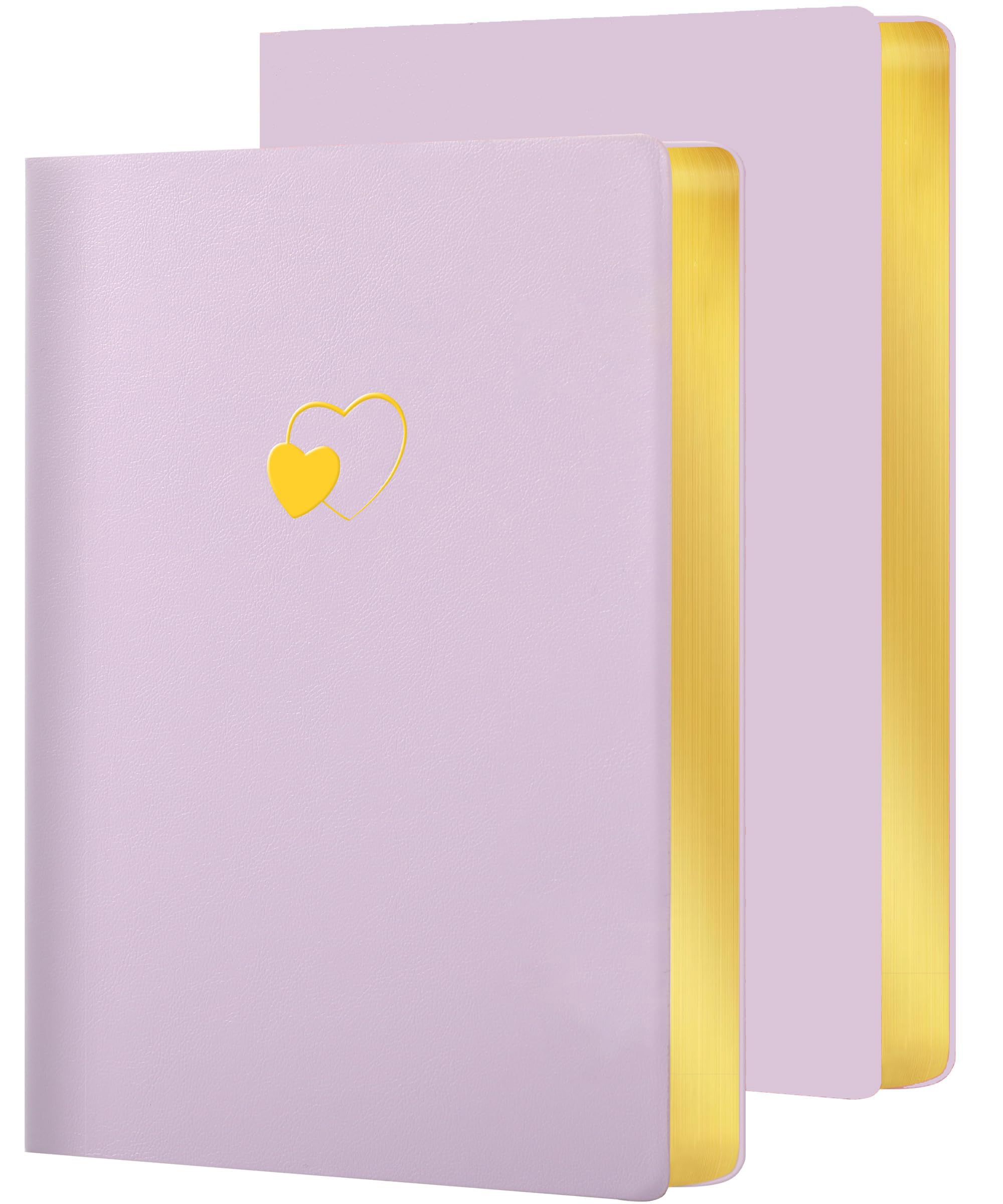 Journal intime pour femme lot de 2 carnets A5 violets à offrir avec cœur doré