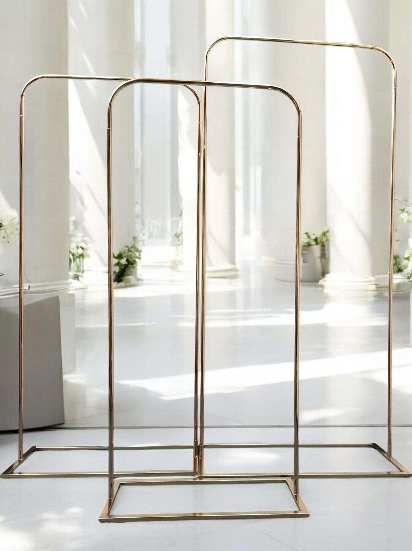 H Homedelight1234 Wedding Arch Metal Frame Stand, Gold/Black, Decorative Backdrop Display for Events and Home, welcome sign frame stand (GOLD, 200CM/79'' HIGH)