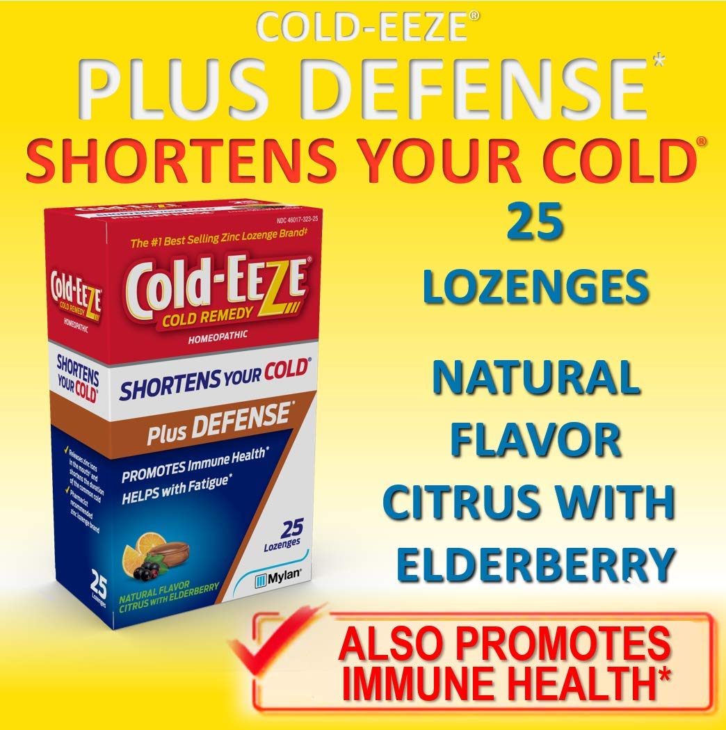 Cold-Eeze Plus Defense Zinc Lozgs, Natural Citrus Elderbry Flavor, 25 Ct — Amazon image 3