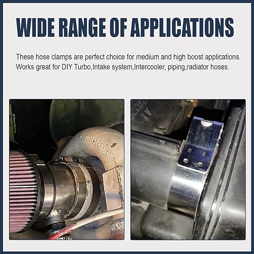 Miniatura 7 de Abrazaderas de perno en T, abrazadera de manguera intercooler de entrada turbo con resorte de acero inoxidable 77-85mm (3.03"-3.35")