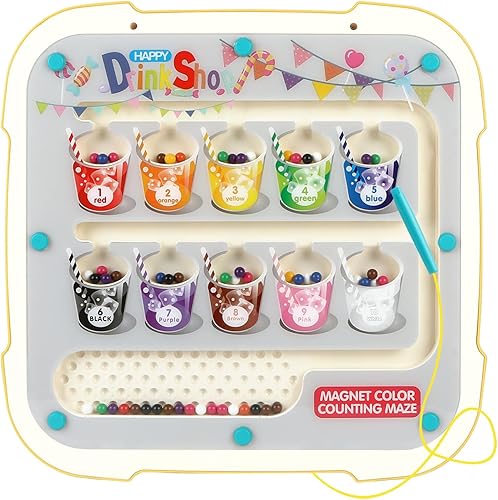 Miniatura 1 de SHTALHST Laberinto magnético de doble cara 2 en 1 y tablero de dibujo magnético de doble cara y tablero magnético de dibujo, rompecabezas y tablero