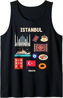 Istanbul Turkey Icons Turkish Culture Art Souvenir Tank Top