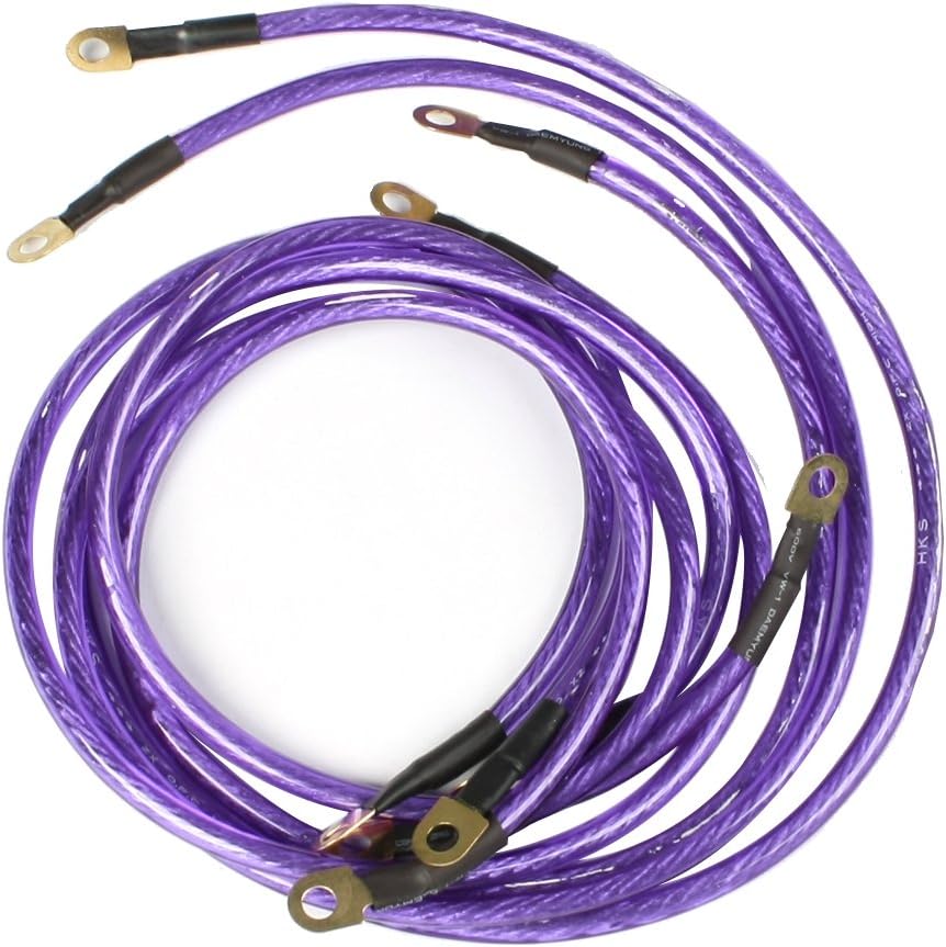 Auto Car Universal Ground Grounding Wire Cable Kit Purple