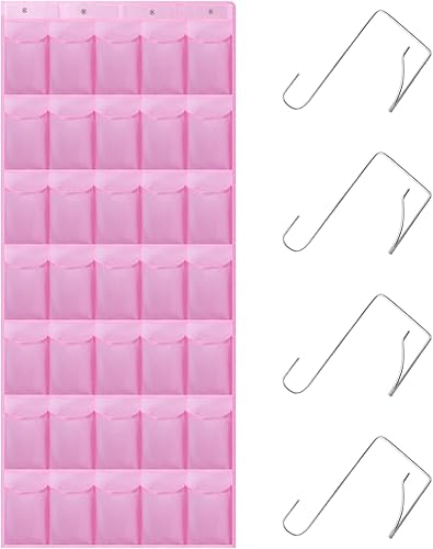 Miniatura 1 de Organizador de zapatos con 35 bolsillos grandes sobre la puerta, bolsillos de malla para zapatos, capacidad para colgar zapatos, zapatero de puerta