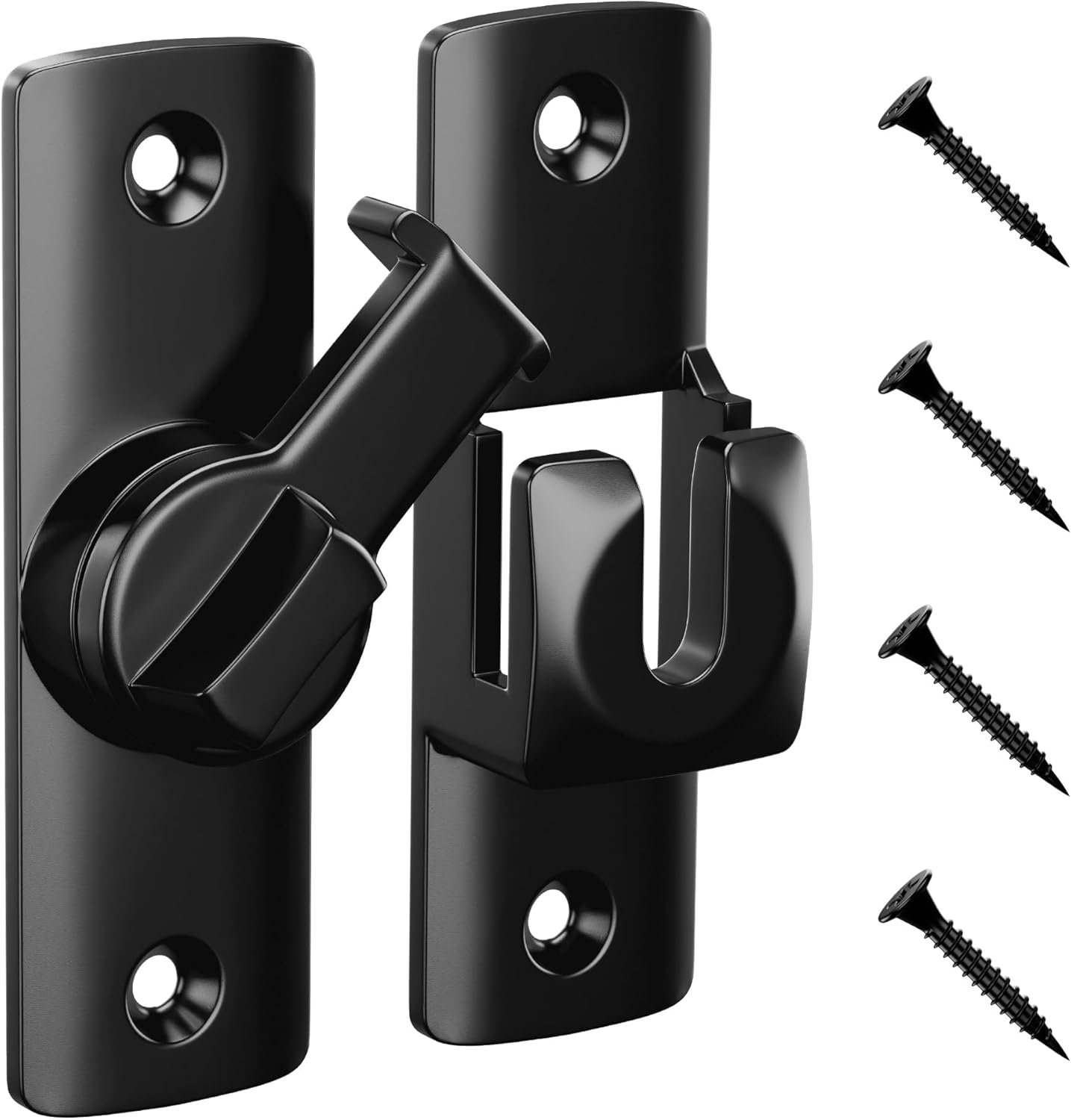 5 Set 90 Degree Sliding Door Latches Window Drawers Cabinet Locks Anti-Theft Buckle(Gray)
