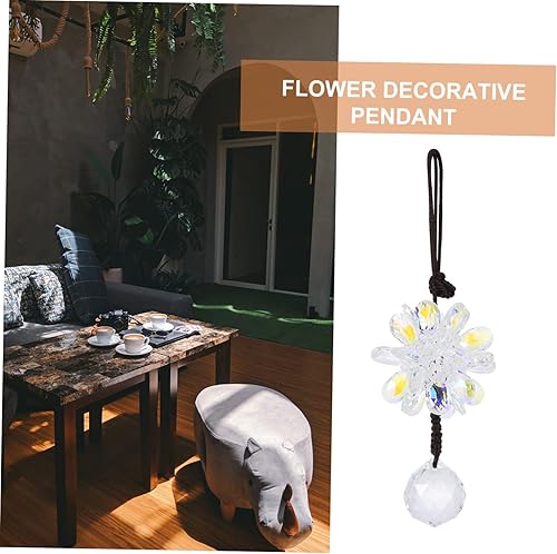 Miniatura 5 de ORFOFE Colgante de arco iris para ventana, prisma para espejo retrovisor, accesorios para colgar en el coche, adorno de flor de cristal, exquisito