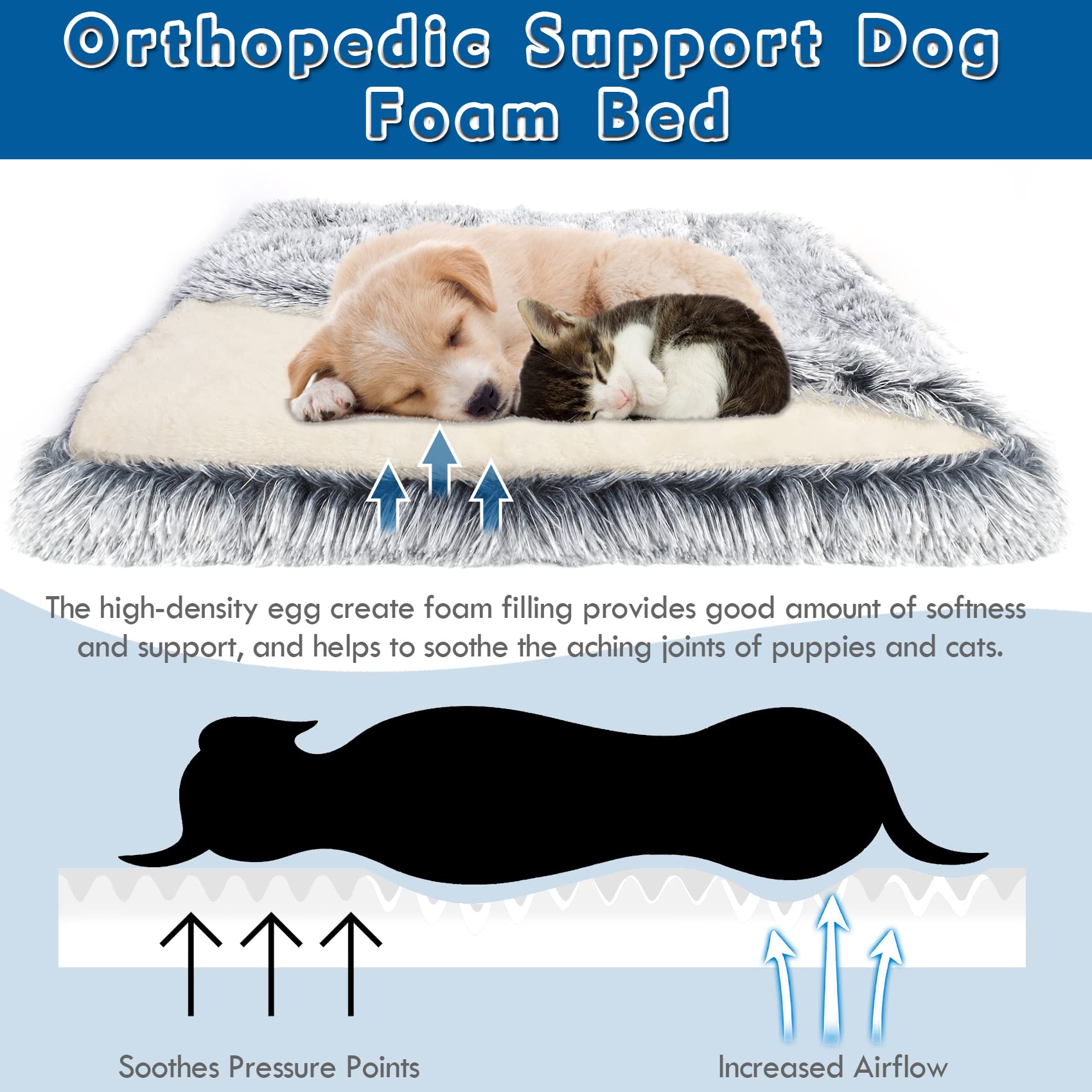 Cama para Perro con Cueva Cubierta, Cama ortopédica para Perros con Manta, 33.5 x 27.6 Pulgadas, Rectangular para Mascotas, tapete Acogedor para acurrucarse, Almohadilla calmante de Espuma