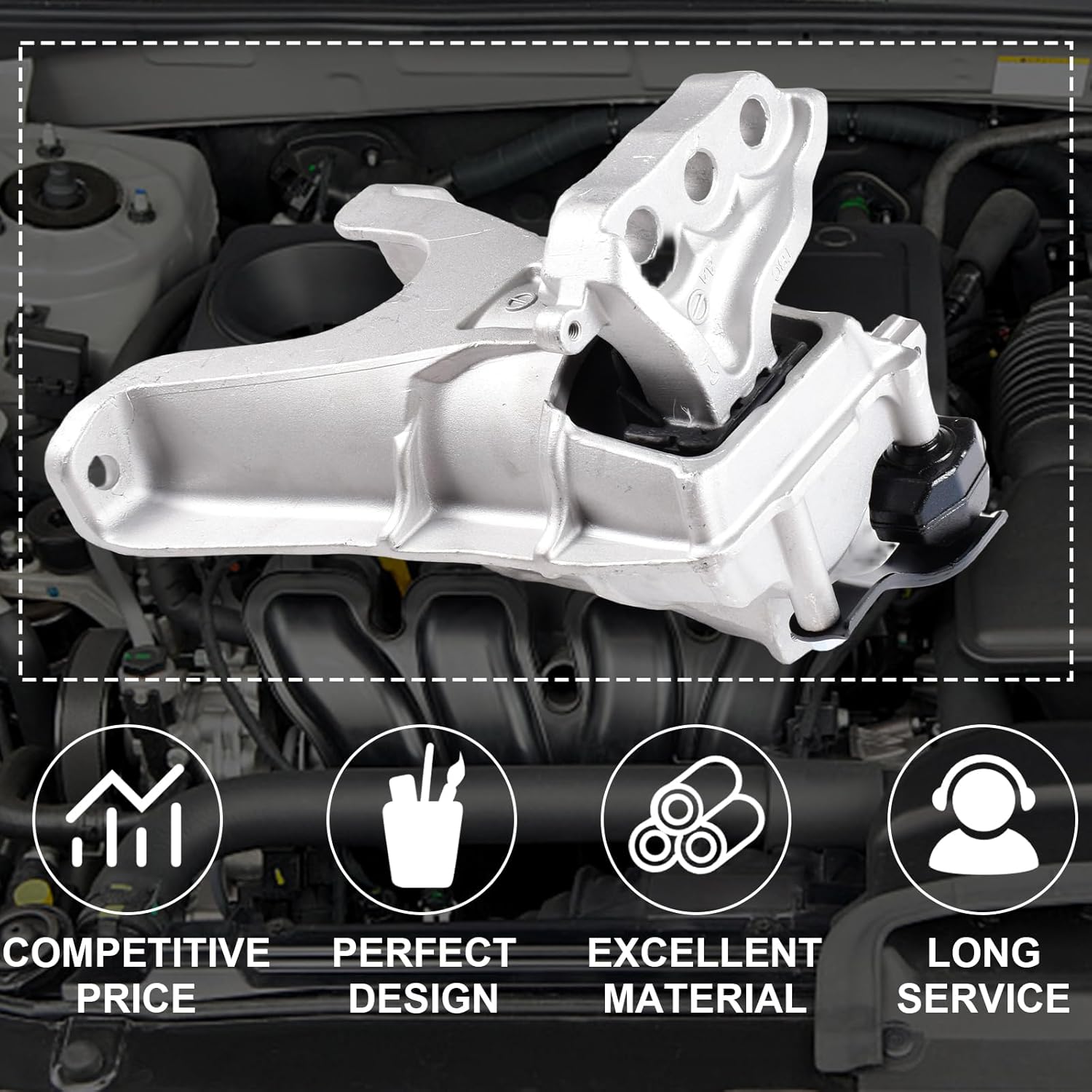 Front Right Hydraulic Engine Motor Mount Compatible with 2016-2020 Honda Civic Coupe Sedan 1.5L l4 50820-TBC-A02 50820-TBC-A03