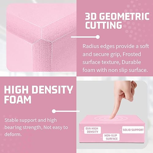 Miniatura 3 de Yoga Blocks 2 Pack, EVA Foam Yoga Block Supportive, Non-Slip Exercise Blocks, Yoga Accessories for Pilates, Meditation, Balance, Stretching and Deep