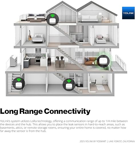 Vista 12 de YoLink Kit de sistema inteligente de protección contra fugas de agua: robot de válvula Bulldog, controlador de válvula inteligente 2, 3 sensores