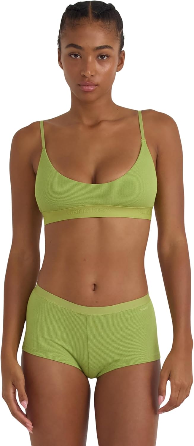 Organic Basics Women's Core Ribbed Open Back Scoop Neck Bralette