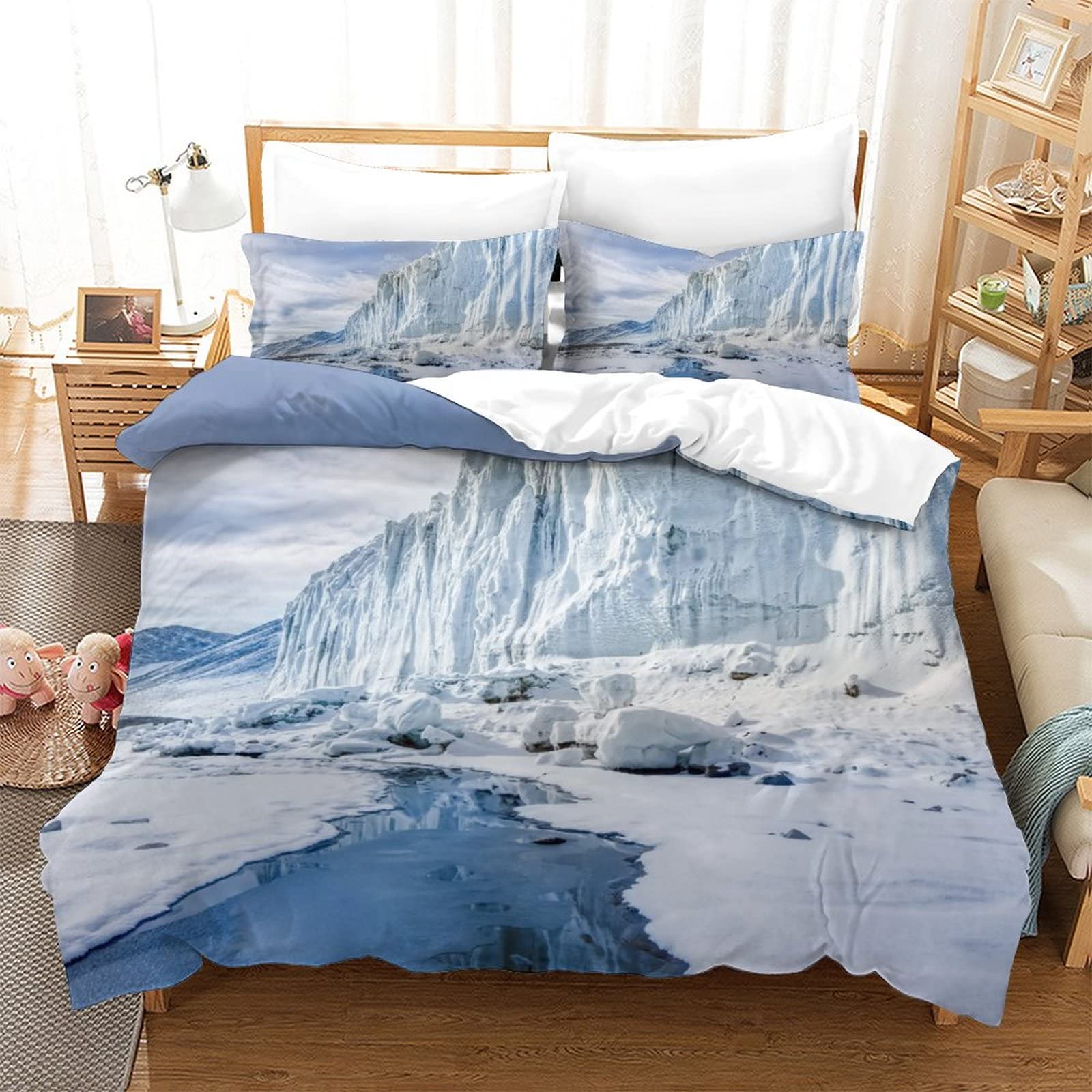 Housse de Couette Antarctique 3 Pièces - Literie TOU Anti-Plis Confortable et Élégante 3D