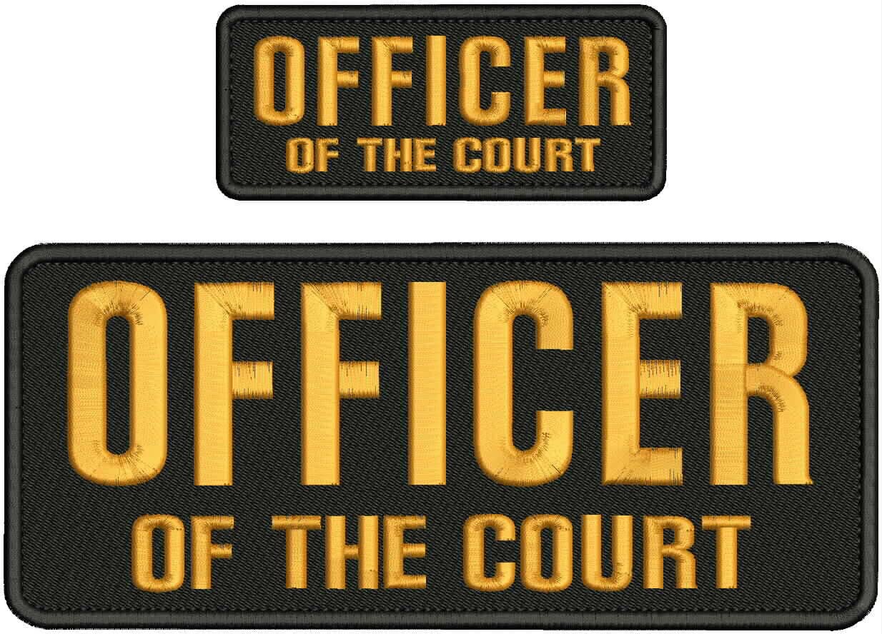 Special Patches for Velcro Patches for Uniform for Officer of C Embroidery Patch 10X4 & 5X2 Hook ON Back BLK/Gold Model-Q-X989-1102