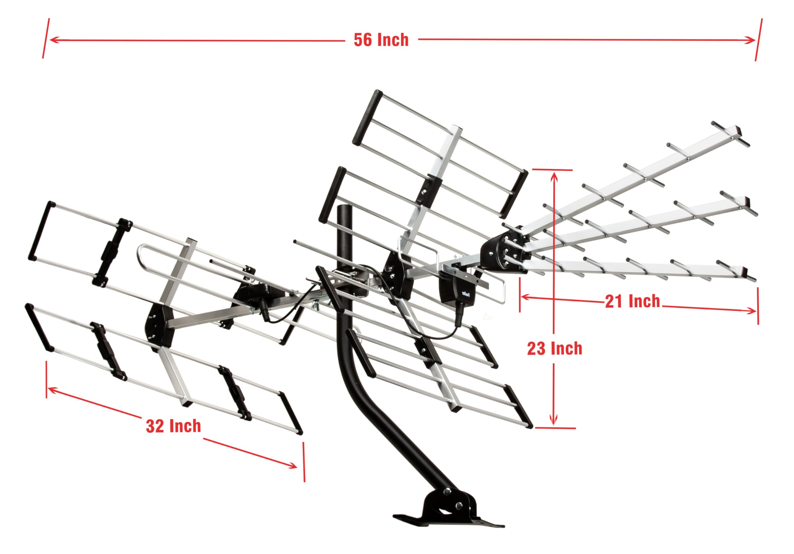 Five Star Antenne TV extérieure 2024 version 2024 km longue portée améliorée Yagi HD VHF UHF prend en charge la diffusion ATSC 3.0 et 4K