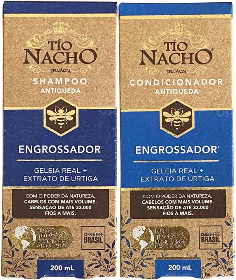 Kit Tío Nacho Shampoo 200ml Condicionador 200ml Engrossador Antiqueda