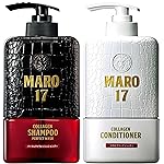 MARO17 Japan\'s 1 Collagen Shampoo Perfect Wash & Conditioner Duo - Moisturizing, Hair Thickening Shampoo & Conditioner Set - Cleanses Dirt & Regenerate Collagen to Support Healthy Scalp & Fuller Hair